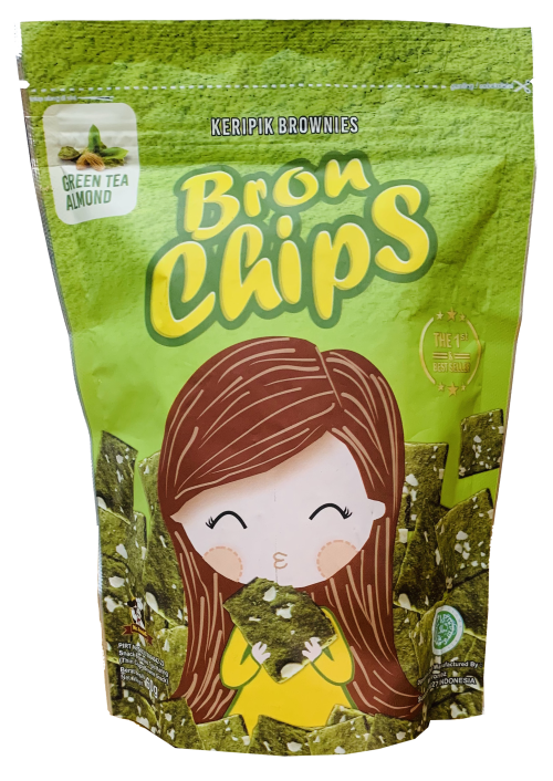 image primary BronChips Kukis Brownies Krispi Rasa Green Tea dengan Taburan Almond 60g